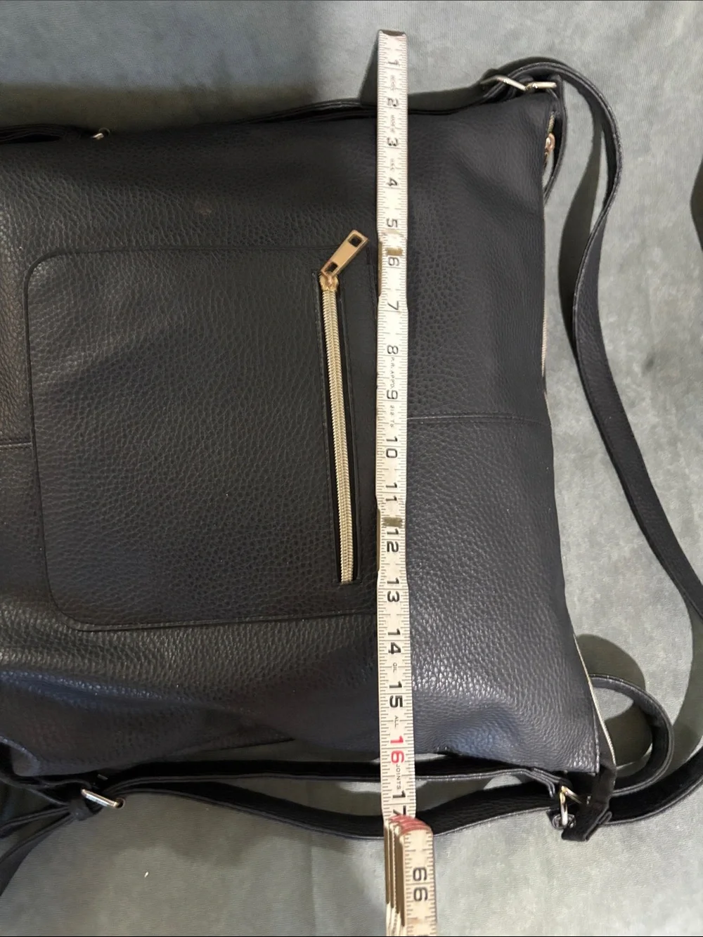 Black Leather Crossbody Travel Bag - Classic Everyday Tote